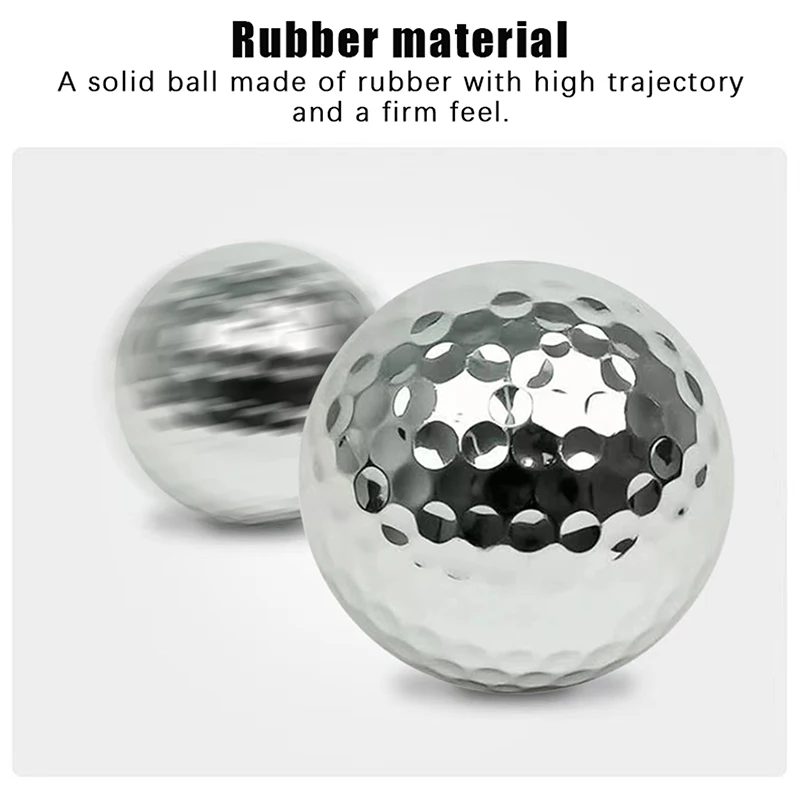 Silver Two Layer Golf Balls Golf Practice Balls Golfer Swing Putter Training Gift Ball For Indoor Outdoor Trainning Balls