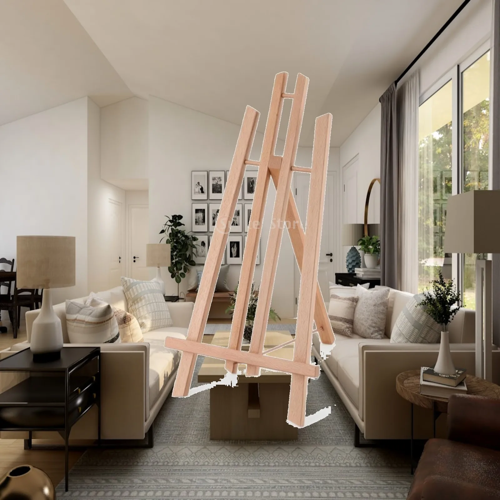 Foldable Tabletop Wooden Easel for Drawing Painting Kids Art Supply with Beech Frame Metal Hinges for Home Studio Use