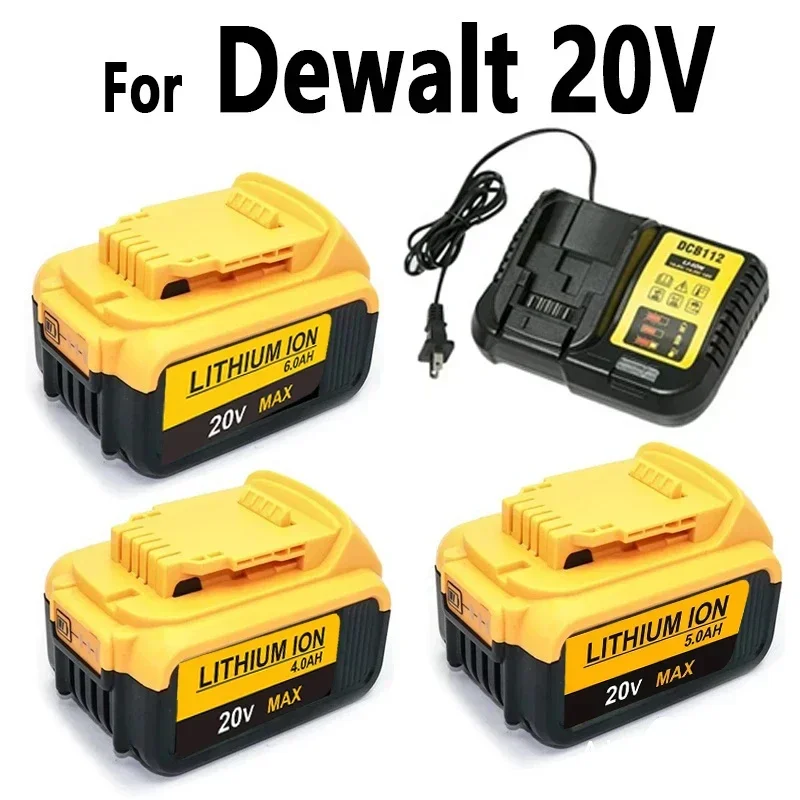 New Power Tool Batteries 20V MAX 4.0AH 5.0AH 6.0AH DCB200 Replacement Li-ion Battery for DeWalt DCB205 DCB201 DCB203