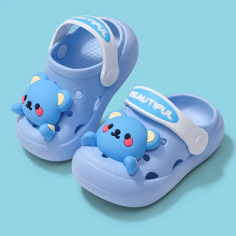 Baby Breathable Anti Slip Slippers for Boys and Girls Soft Sole Cartoon Lightweight Baotou Beach Cool Slippers Summer