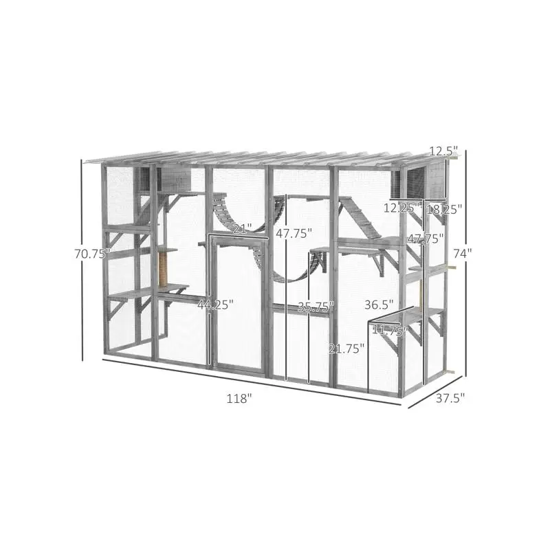 Outdoor Cat Enclosure for Safe Play - Large, Portable, Waterproof, Anti-UV, Easy Assembly