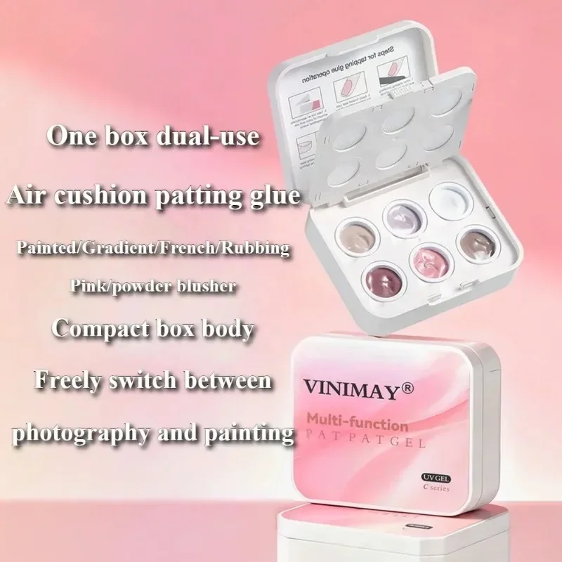 6 Farben Cushion Gradient Painting Gel Pink Ombre Nail Patting Gel UV/LED Blush Blooming Aura Maniküre Gel Nagellack Werkzeuge – Detail 1