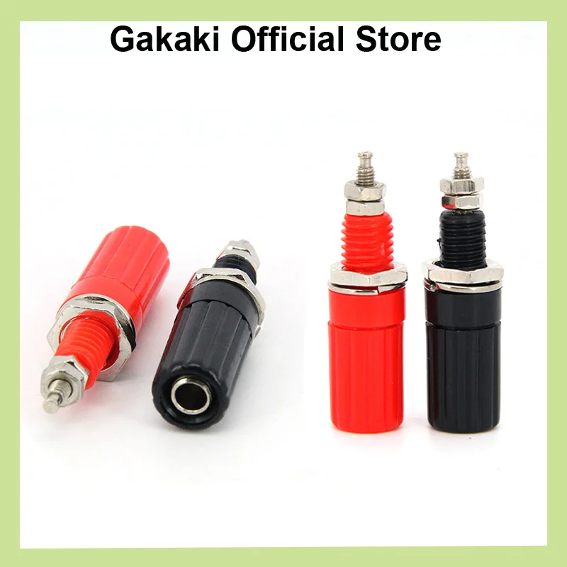 red black 4mm M3*45 Banana Binding Post Socket Terminal Audio Speaker Connector Plug  for Test Probe Amplifier Jack Adapter