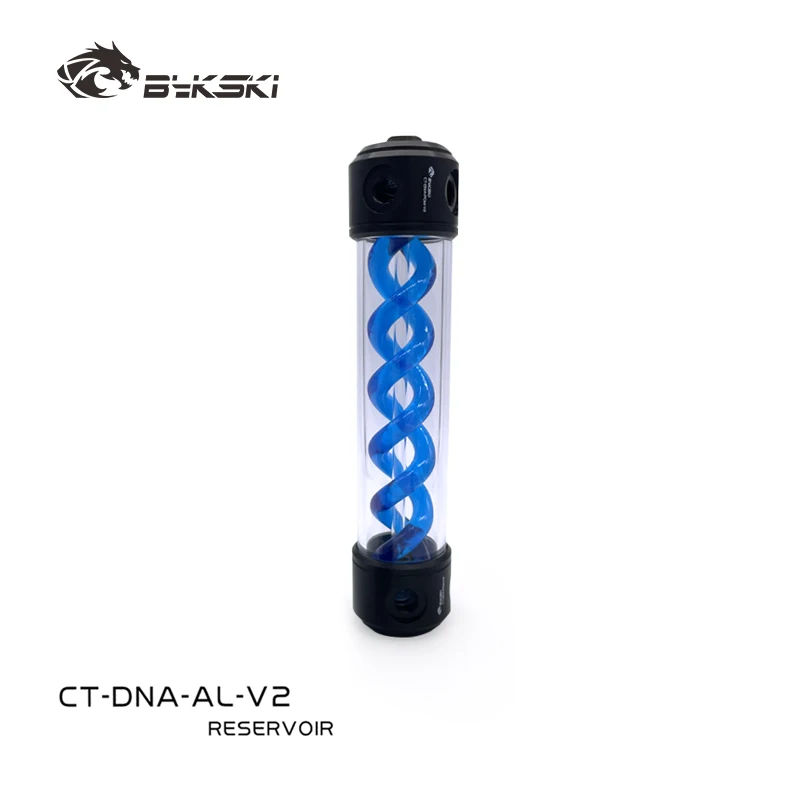 

Цилиндрический резервуар Bykski T Multicolored Spiral DNA 190мм/260мм с крышкой из алюминиевого сплава, ARGB, для водяного охлаждения CT-DNA-AL-V2