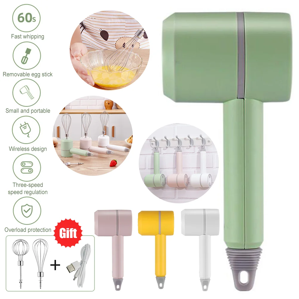 1200mAh Wireless Electric Hand-Held Whisk USB Charging And Convenient Mini Blender For Baking Room Home Kitchen Accessories