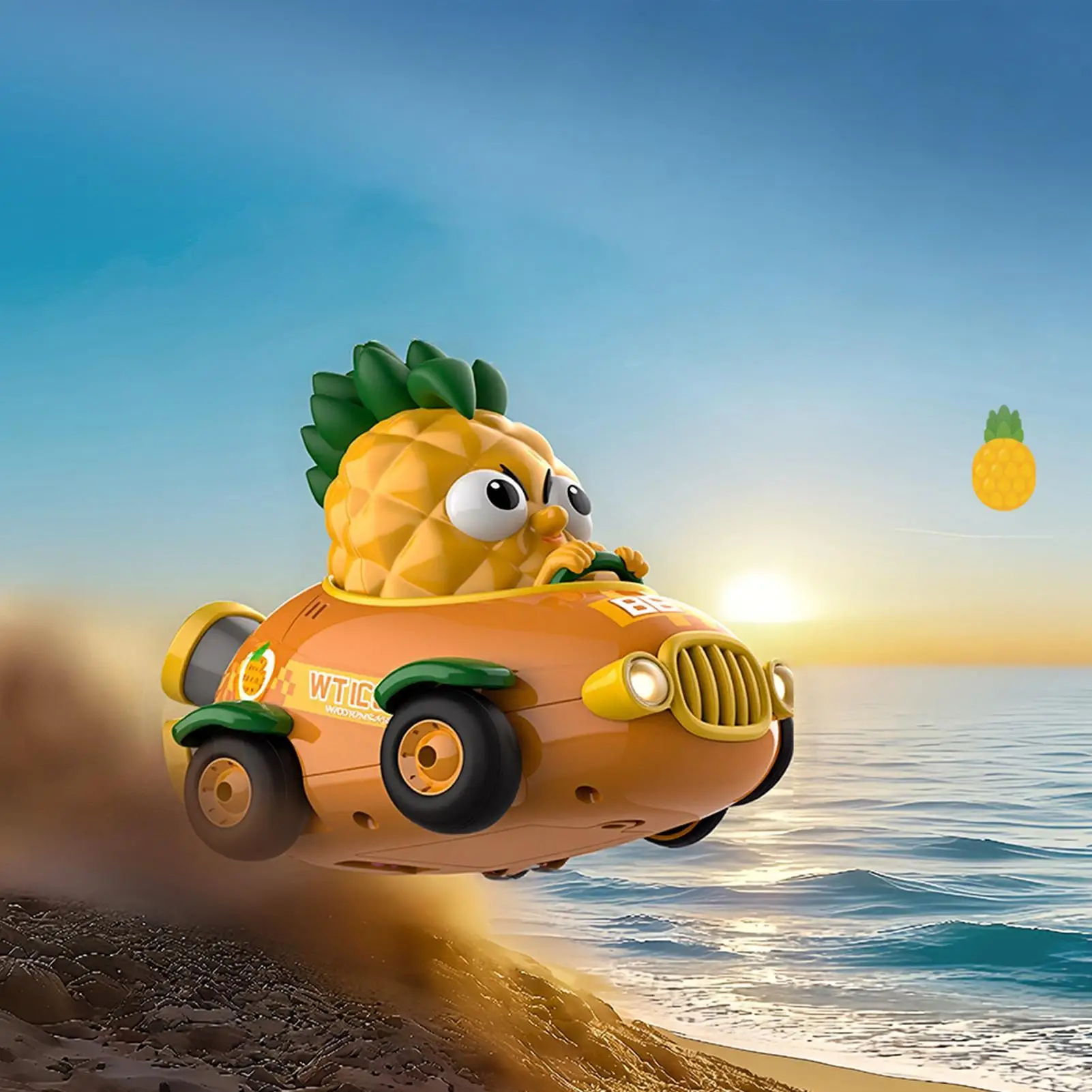 Car Control Remote Fruit Shape 360 Rotation Kids Toy With LED Light Vehicle Model Toy For Boys Girls Preschoolers Home Apartment