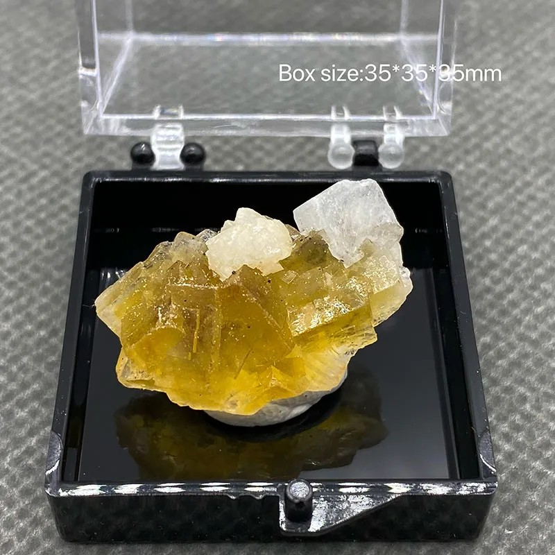 

100% Natural yellow fluorite Cluster mineral specimens Stones and crystals quartz Healing crystal +box size：35*35*35cm