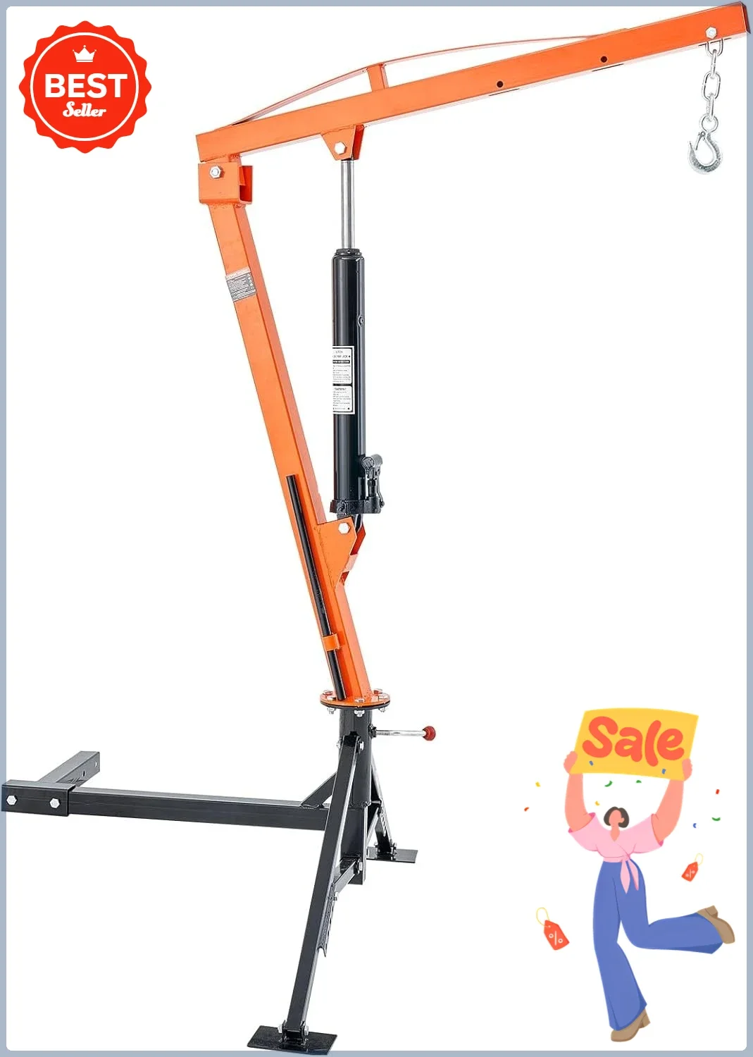 

Bestseller1000 lbs Capacity, 360° Swivel, Three Boom Capacities Receiver Hitch Mounted Hydraulic Pickup Truck Crane for Lifting