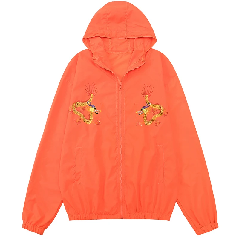 Ultra-Thin Summer Printed Outdoor Beachwear Men's Windbreaker Women's ort Jaet Pure White Lightweight Sports Coat