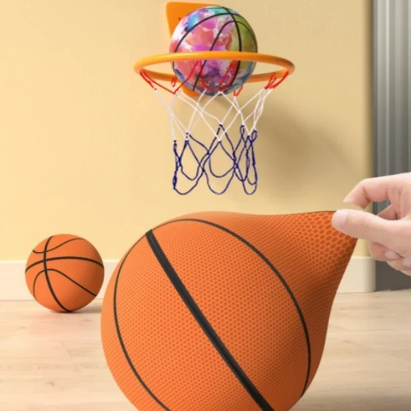 

Indoor Silent Basketball Cloth Cover Soft And High Elastic Foam Mute Ball No Noise Sports Ball Density Ball Sports Games