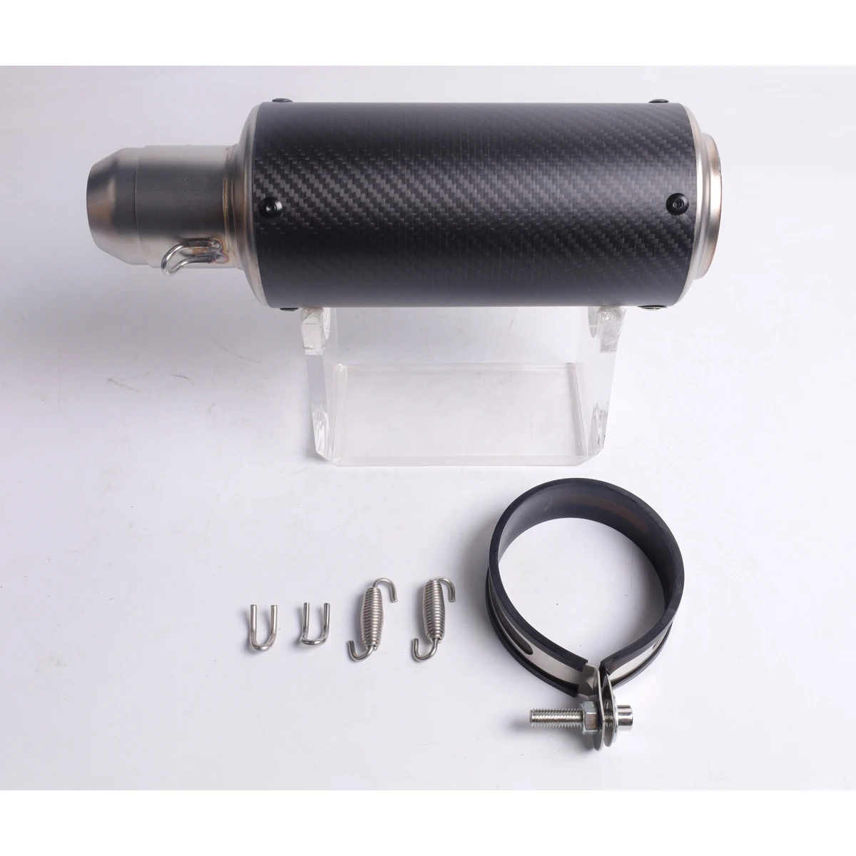 1 carbon fiber small round mouth motorcycle universal exhaust pipe with strip diameter 51MM suitable for installation on most mo
