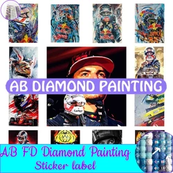 DIY 5D F1 Diamond Painting Max Verstappen Racing Get Away Zestaw do haftu krzyżykowego Rhinestone