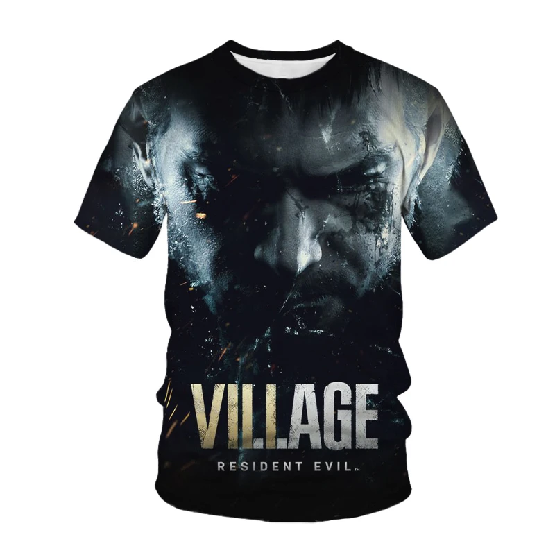 2023 Hot Sale Game Residents Village Evils 3D Printed Men T-shirt Fashion Casual Summer Oversized Short Sleeve Cool T Shirt