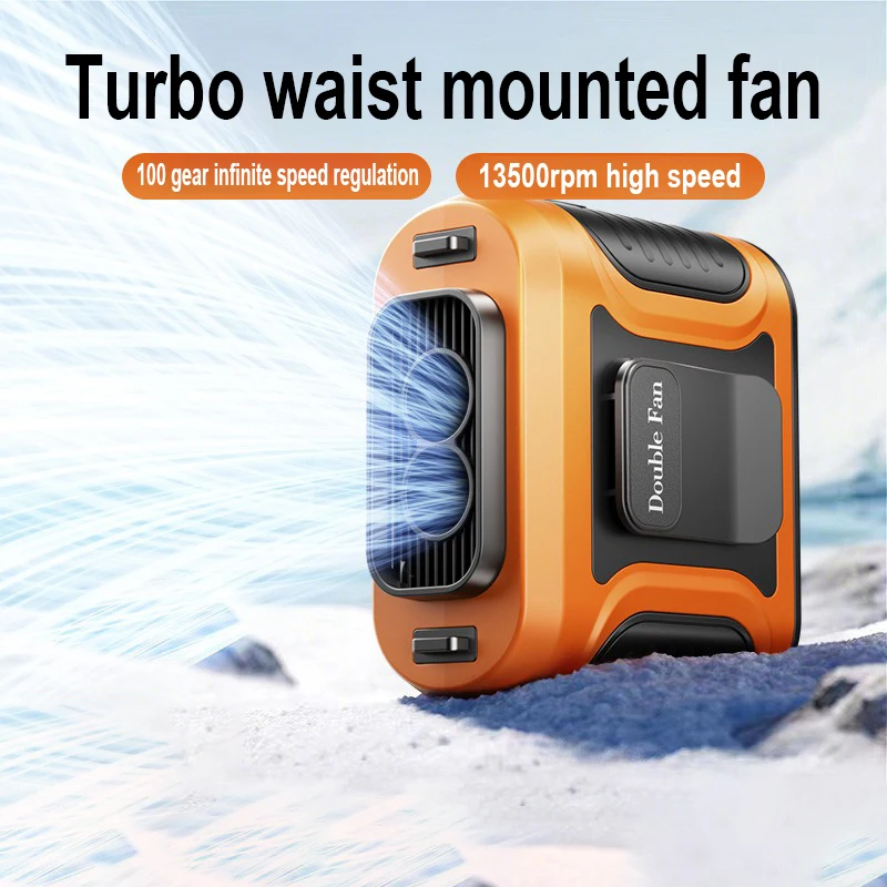 

Portable Waist Hanging Fan Usb Rechargeable LED Digital Display Portable OutdoorHandheld Waist Hanging Fan For Outdoor Workers