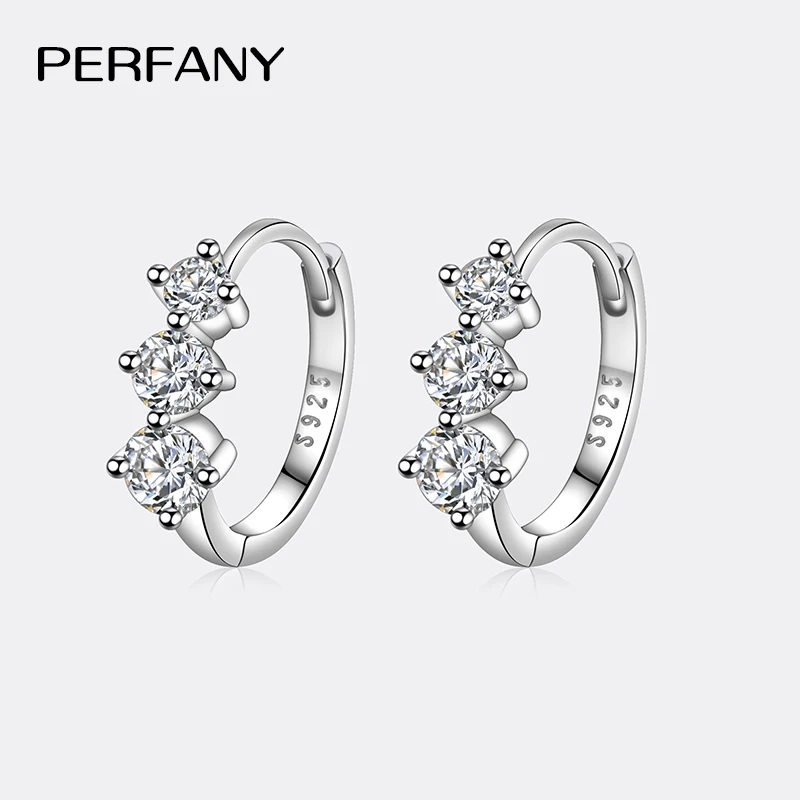 PERFANY 0.72CT All Moissanite Earrings for Women S925 Pure Silver Laboratory Diamond Temperament Fashionable Wedding Jewelry