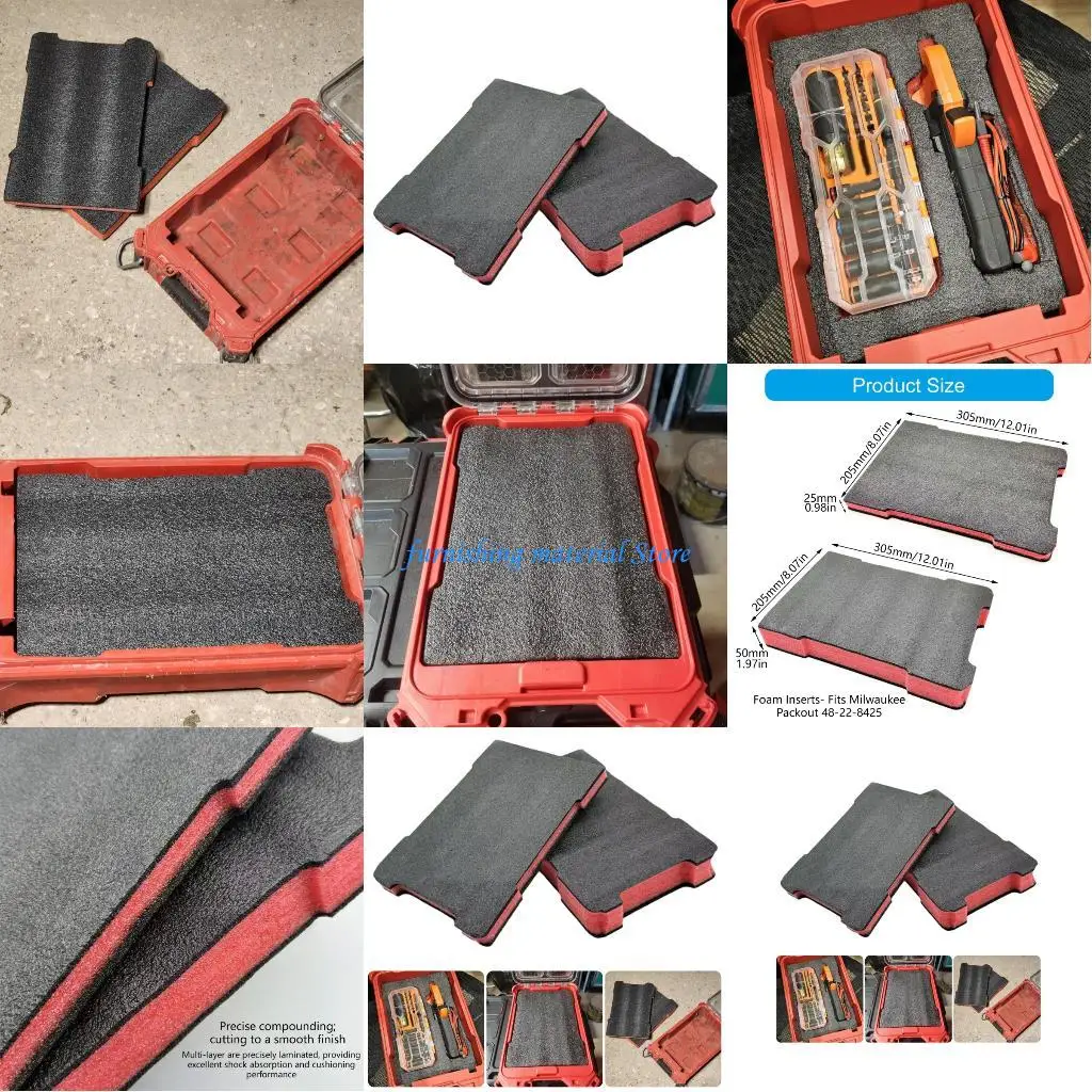 

Y5GD Pack of 2 EPE Foam Inserts for 48-22-8435 Toolbox Protective Liners 305x205mm