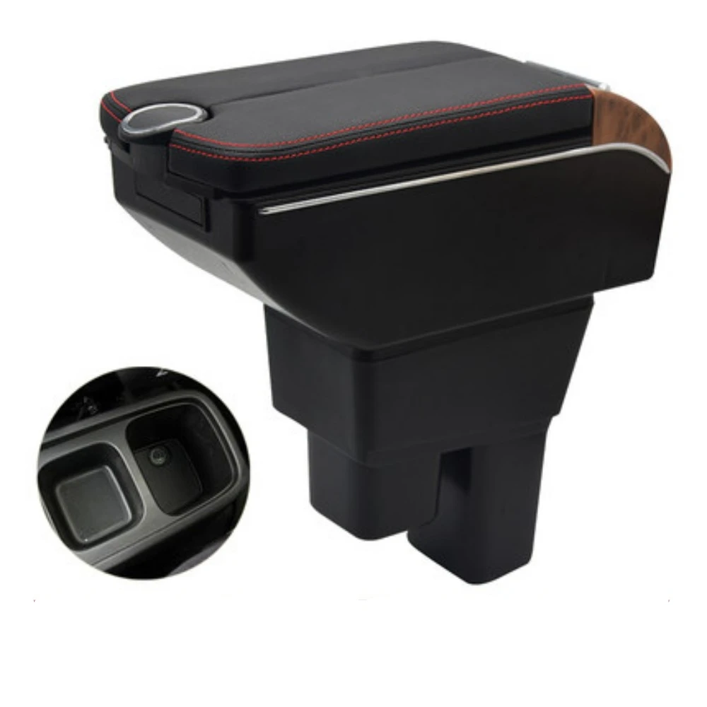 

For Honda Fit Jazz Center Console Armrest Box Storage Elbow Rest Arm with Phone Charging USB Interface Cup Holder 2008-2013