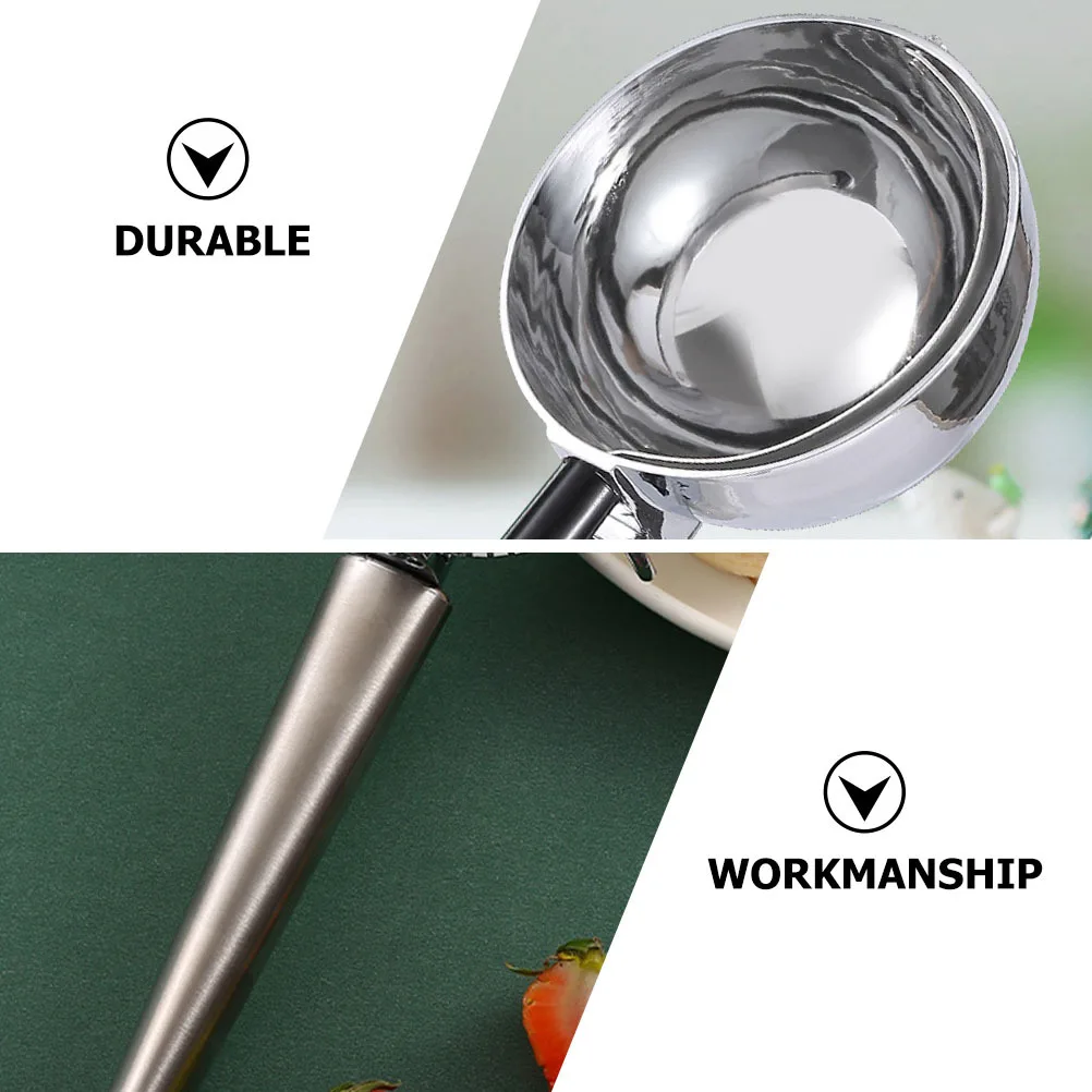 

Multi-Functional Zinc Alloy Ice Cream Scoop Silver Fruit Digger Kitchen Gadget Integrated Molding Easy Operate