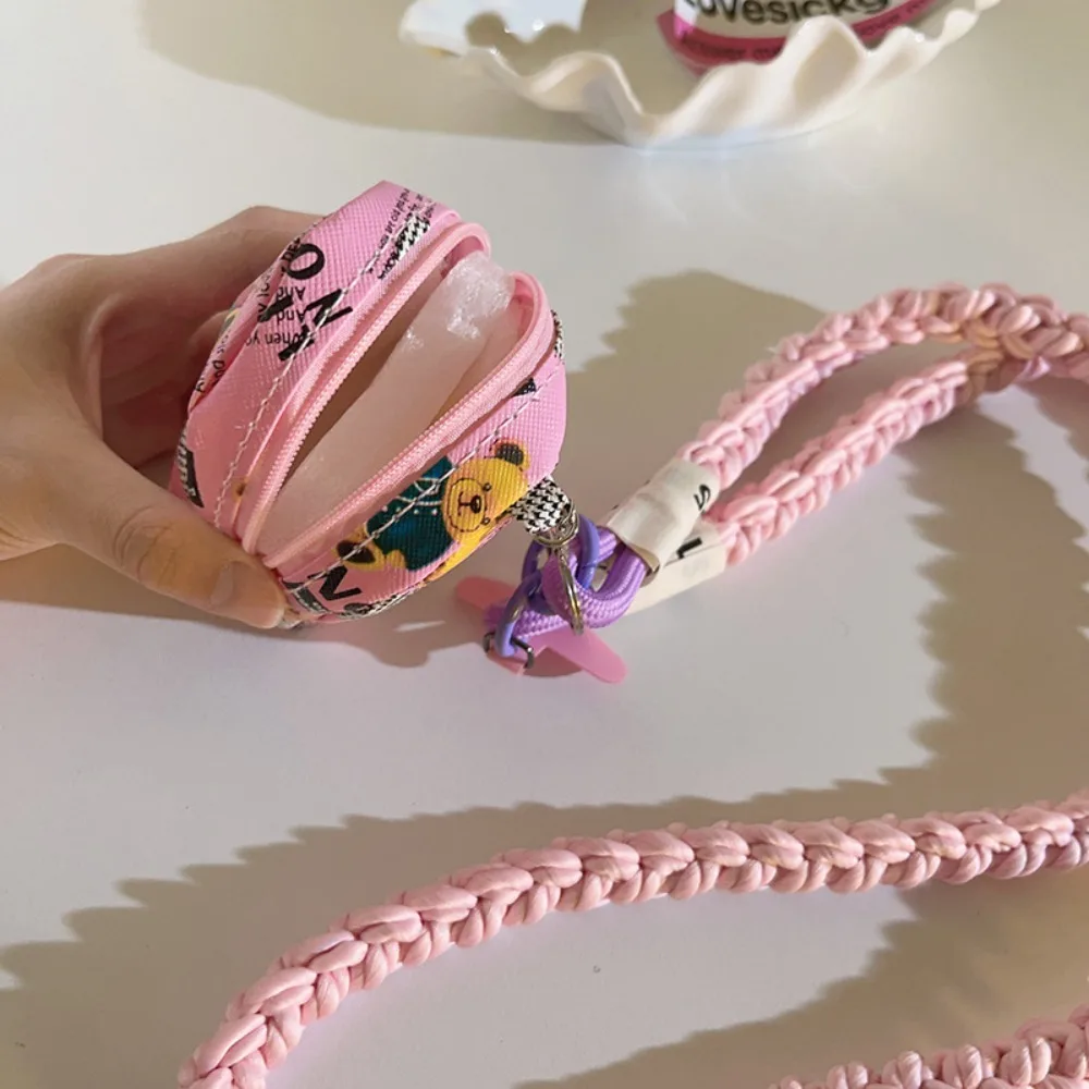 العصرية حقيبة صغيرة الدب البني المحفظة متعددة الوظائف مكافحة فقدان حزام الهاتف مع حقيبة المحمولة النسيج حبل الكرتون حقيبة الرسغ الاطفال