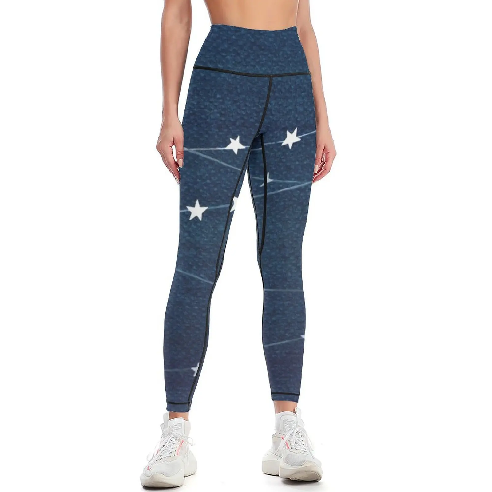 Garland of stars, teal ocean Leggings sports woman gym sporty woman push up Women sportwear Golf wear Womens Leggings