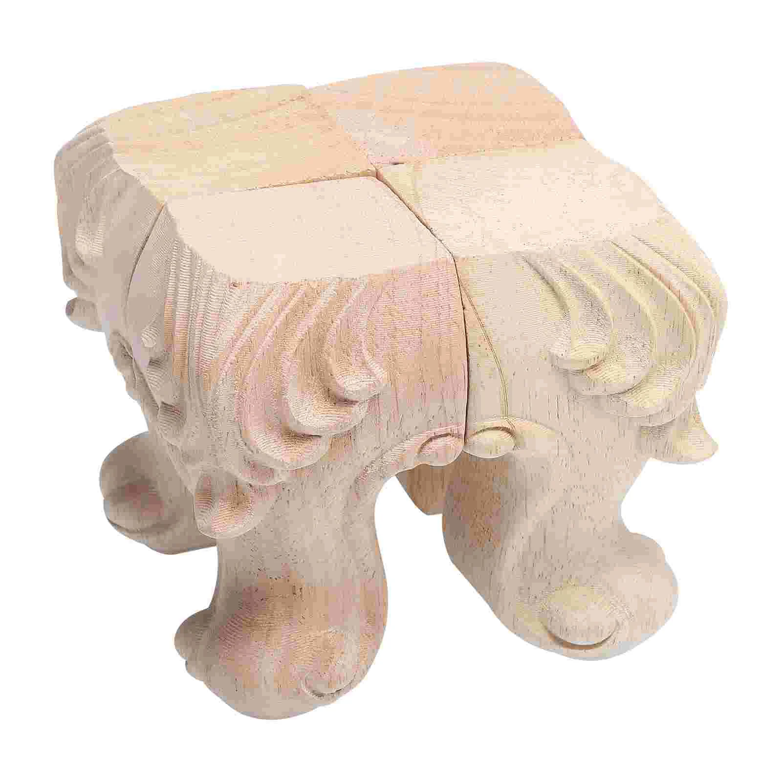 

4 Pcs Furniture Wooden Legs Table Household Accessories Supporting Feet Carved Carving