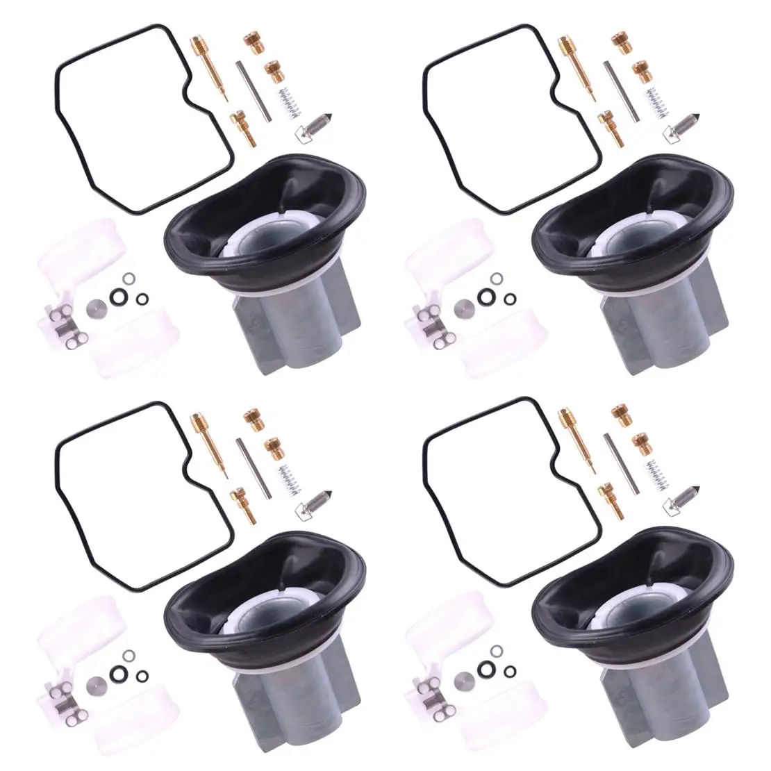 4 Sets Carburetor Repair Kit Plunger Diaphragm Fit for Kawasaki EX500 GPZ500S Ninja 500R