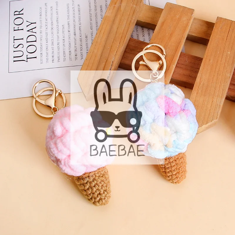 

Плюшевый брелок-мороженое, креативный милый брелок в виде еды, идеальный аксессуар для сумки и украшение для пары