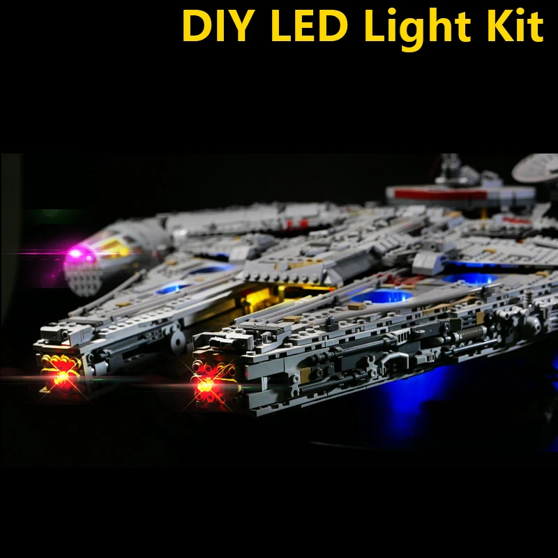 Diy kit de luz led 75192 final espaço cruiser bloco de construção modelo controle remoto iluminação decorativa conjunto luzes apenas