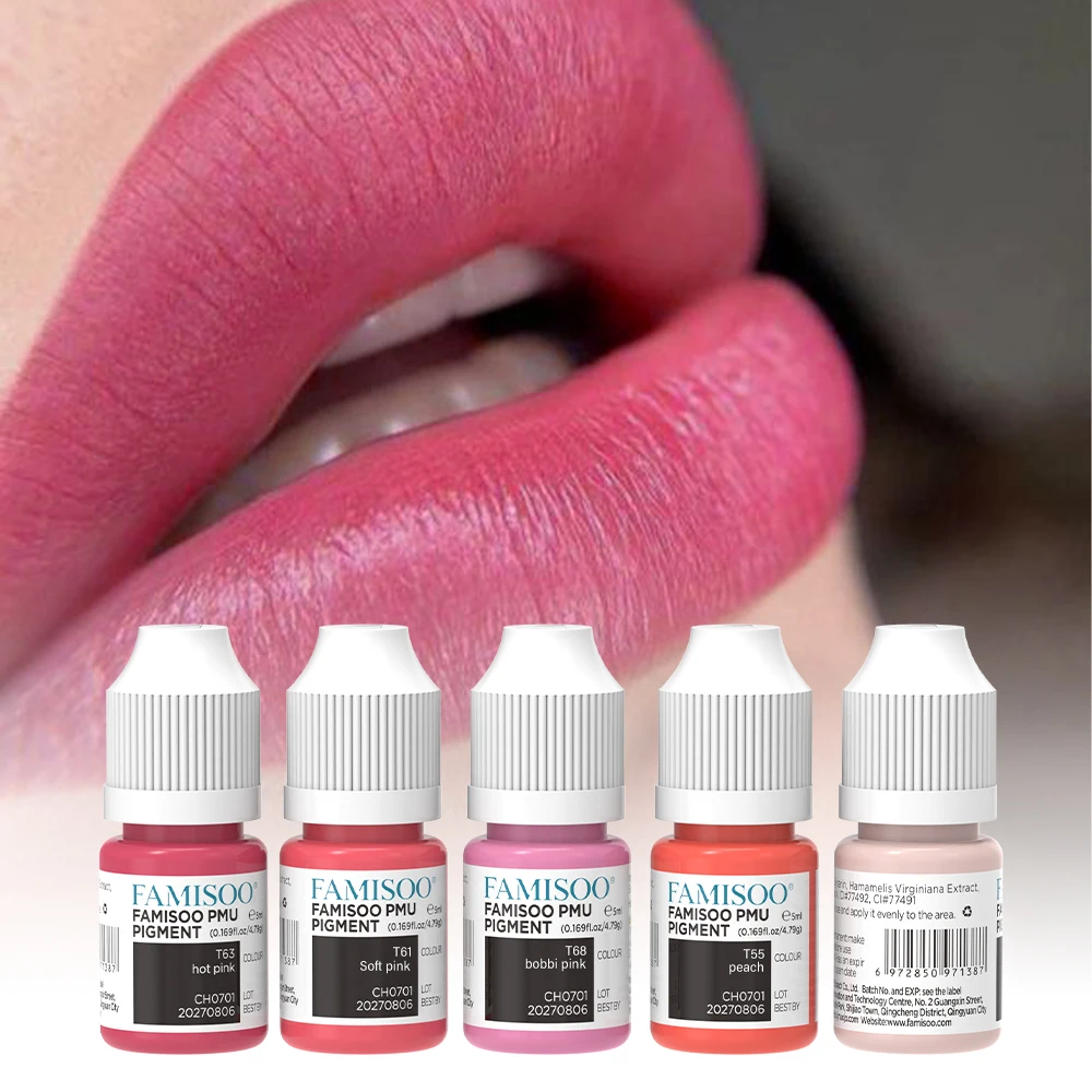 

FAMISOO 5ML PMU Pigment Ink Tattoo Pigments Makeup Pigment Tattoo Ink Long-Lasting Natural-Looking Semi Permanent Body Art
