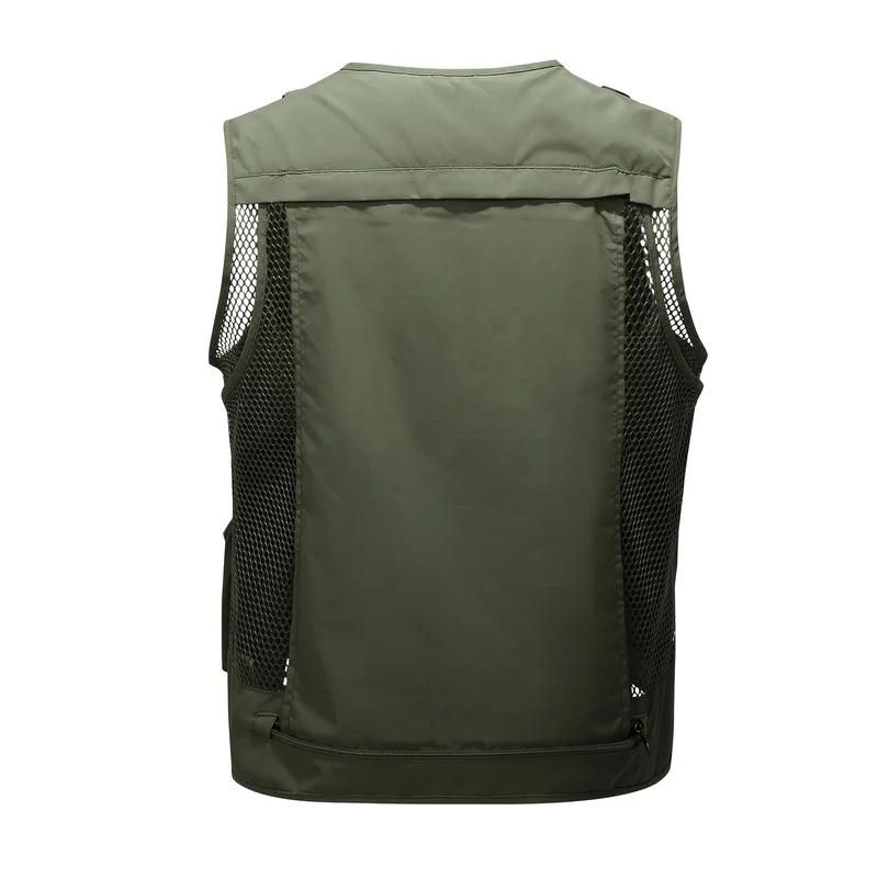 Autumn and Summer Outdoor Multi-pocket Fishing Vest Functional Tactical Vest for Men Motorcycle Woman Biker Patches Mesh