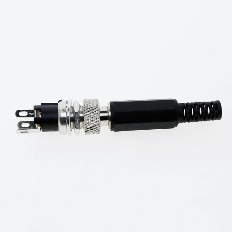 2pcs Lockable 5.5x2.1/5.5x2.5 mm DC Male Power Plug Female socket with Screw Nut Locking Connector