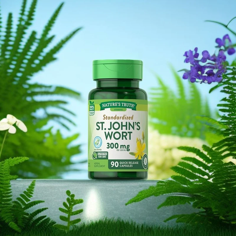 

1 bottle St. John's Wort Extract Tablets Relieve Anxiety and Nervousness Prozac Capsules Tablets Tranquilize the Mind