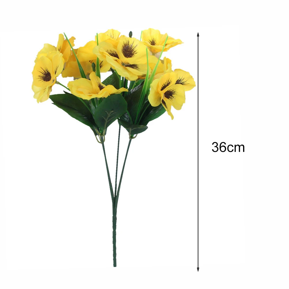 زهور بانسي الاصطناعية قماش حريري زهرة لتقوم بها بنفسك ترتيبات الزهور الأبيض الأرجواني الأحمر وهمية الزهور الزفاف ديكور غرفة مكتب المنزل