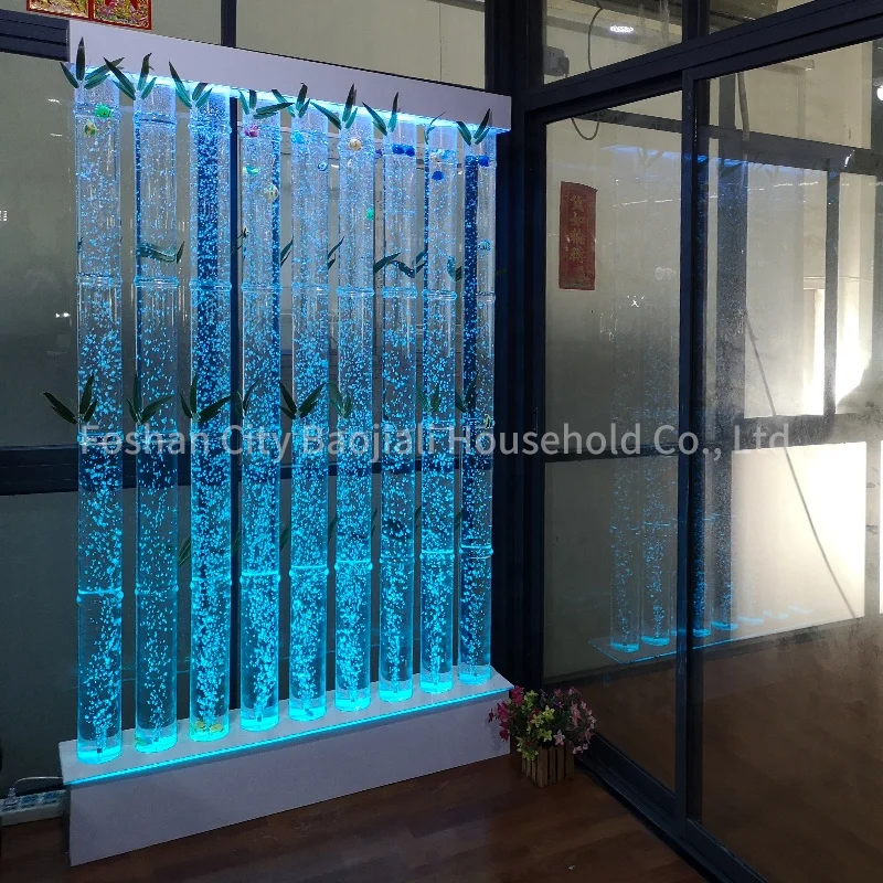 Custom, indoor standing bubble wall changing led light acrylic water bubble panel screen