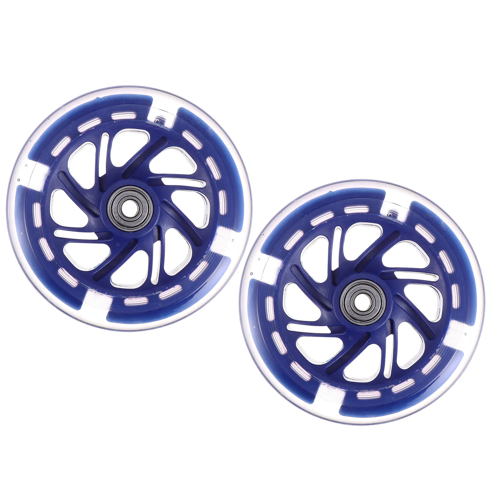 

2Pcs Light Up Scooter Wheels Premium PU Scooter Wheel Replacement High Elasticity Long Life Outdoor Street Concrete Road Use