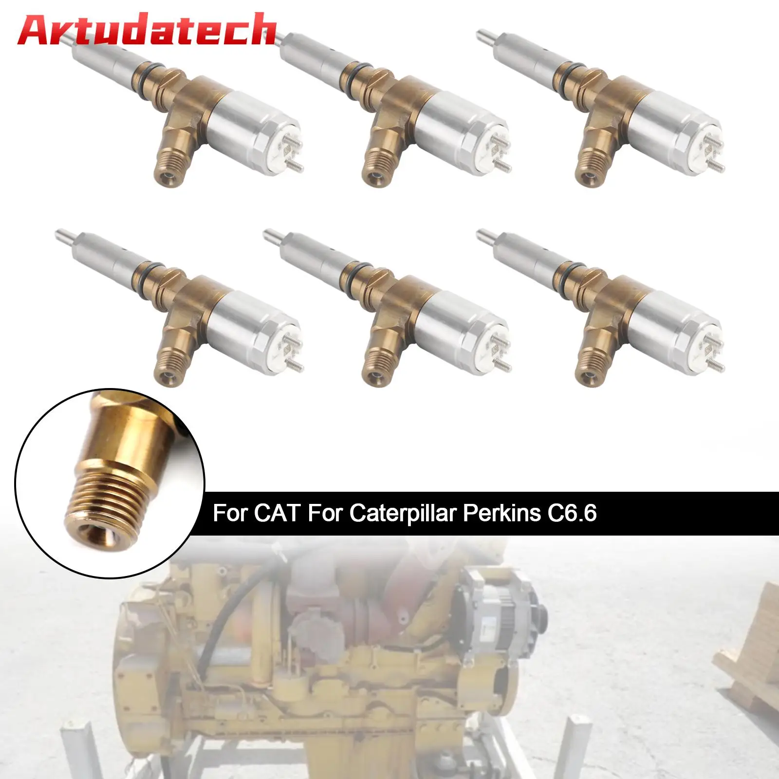 

Artudatech 6PS Fuel Injectors 2645A749 Fit For Caterpillar Perkins C6.6 Fit For CAT 320-0690 Car Accessories