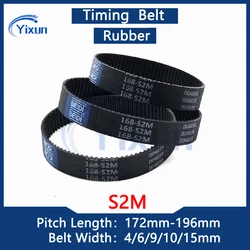 S2M Loop Rubber Synchronous Belt Length 172 174 176 180 182 184 186 188 190 192 194 196mm Width 4/6/9/10/15mm Timing Drive Belt