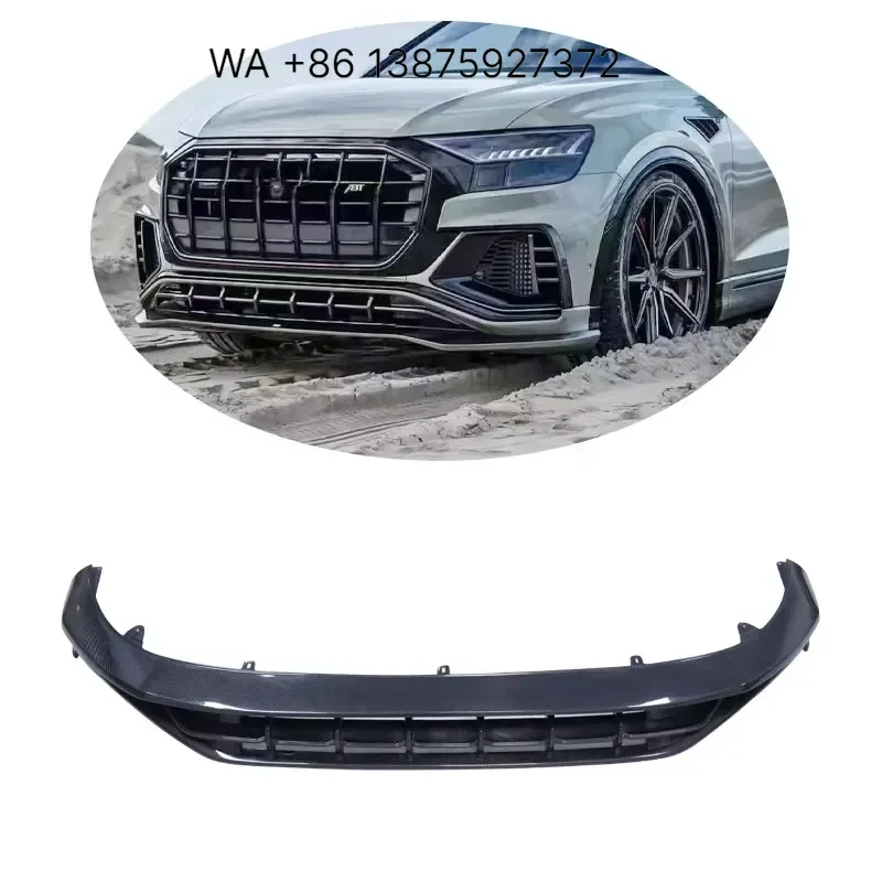 Wmwmnu Carbon Fiber Front Lip Rear Diffuser for Q8 Sport Style Auto Bumper Body Kit Compatible with Q8 Abt Design Car