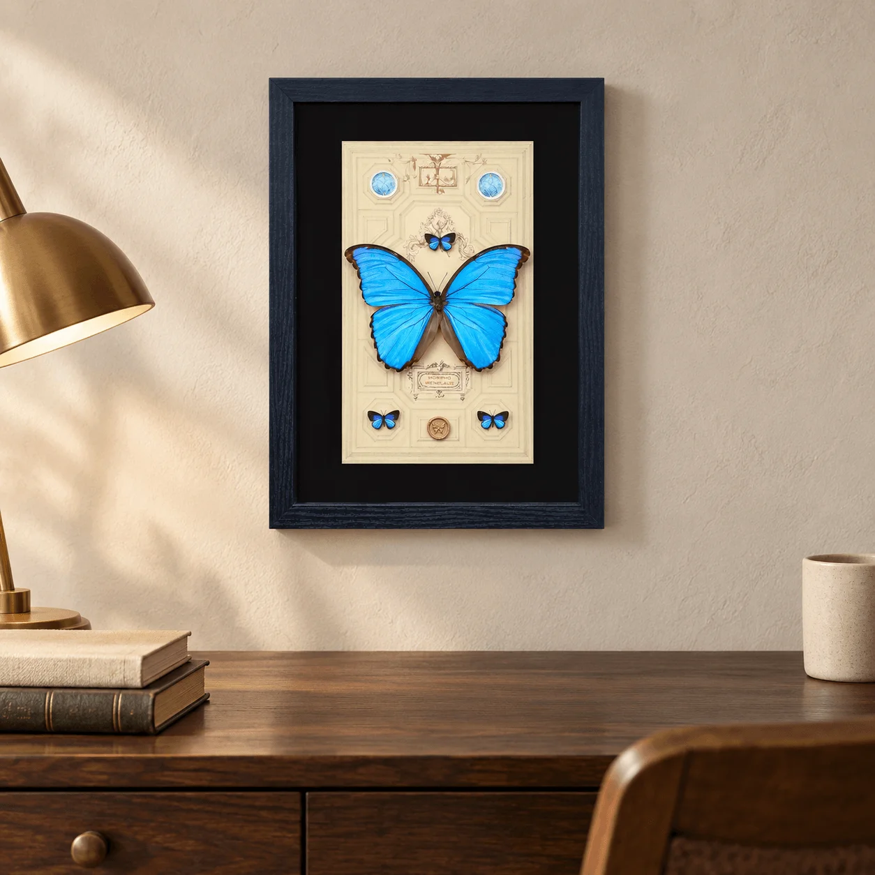 Morpho Menelaus, Butterfly Frame, True Butterfly Display Collectible, Creative Gift for Nature Lovers, Home Decor