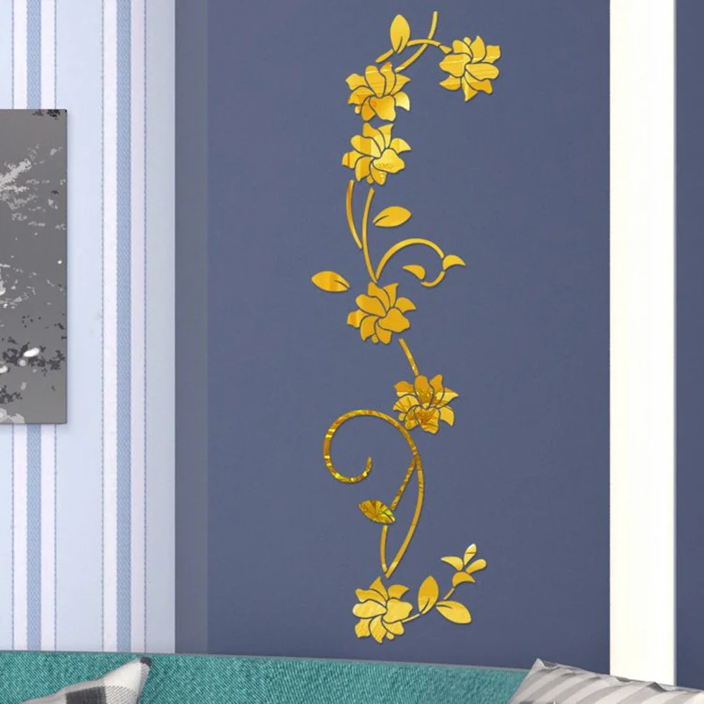 Acrylic Wall Sticker DIY Decor Flower Stickers Sofa Setting Wall TV Setting Wall Wall Sticker 3D Rattan For Wall Door