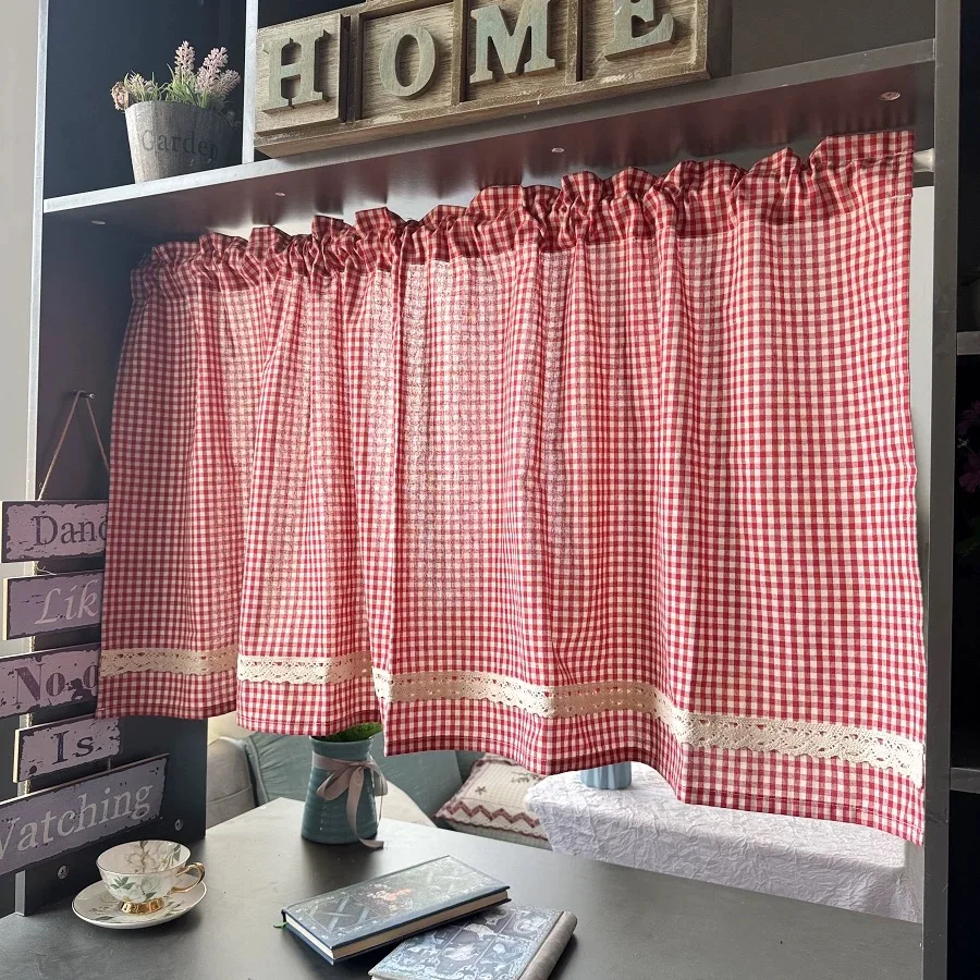 Christmas Solid Color Curtains,Kitchen Curtain,Doorways American Style Partition Curtain Home Decoration For Living Room/Balcony