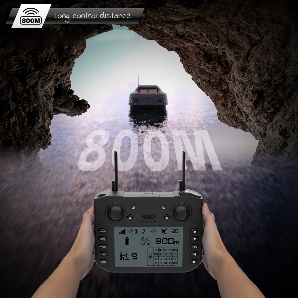 

New V080 Bait Boat 800M GPS Bait Boat 180 Points High Speed Trawling Nest RC Carp Fishing Boat