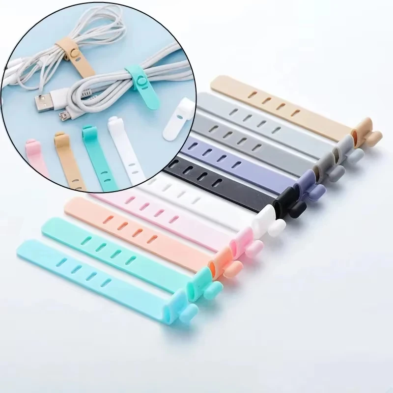 4-20pcs Silicone Cable Winder Organizer Earphone Clip Phone Charging Wire Cord Management Buckle Straps Line Storge Holder Clips