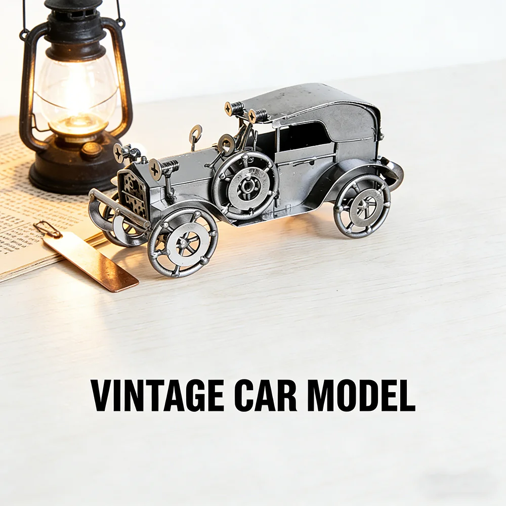 Wrought Iron Classic Car Retro Model Decor Bedroom Desktop Ornaments Electroplating Rust-free Variety of Motorcycle Sculptures