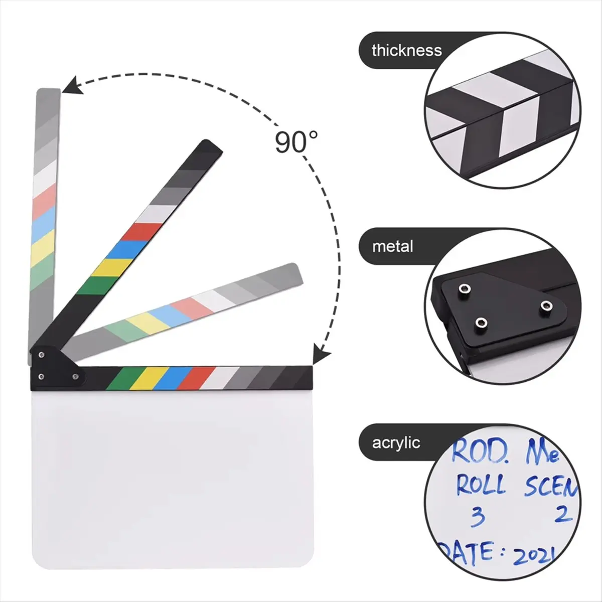 New Film Clapboard Directors Board Cut Action Scene Blank Clap Board Dry Erase 12 X 9in