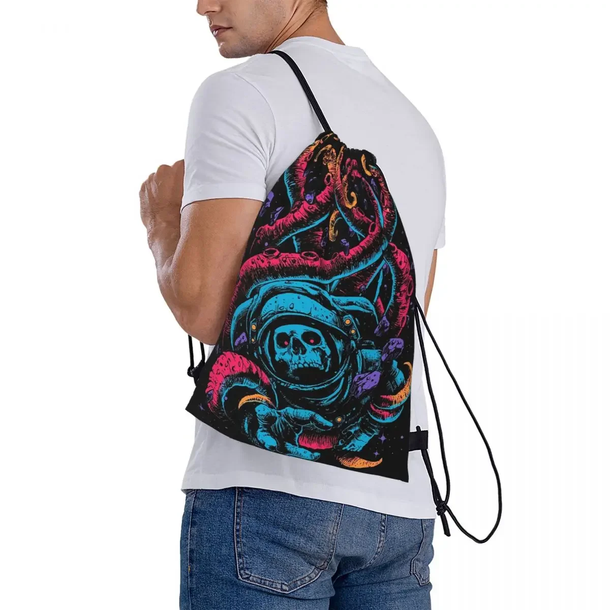 Mochila Lost para hombre y mujer, bolsa portátil con cordón, bolsillo para artículos diversos, para estudiantes