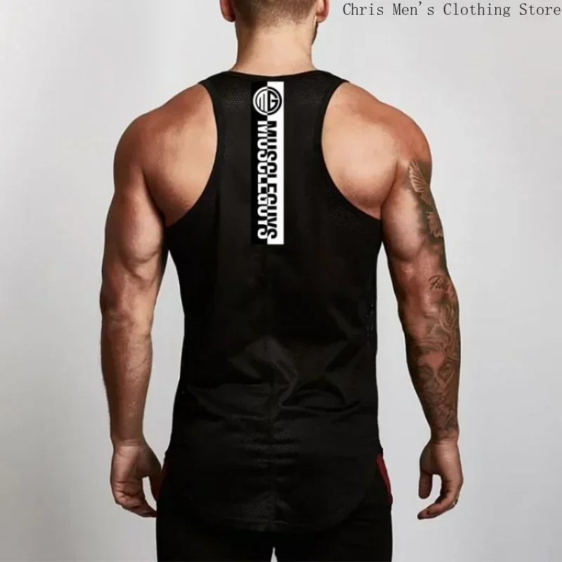 

Men's Mesh Breathable Fitness Vest Gym Quick Drying Sports Sleeveless T-shirt Men's Basketball Running Loose Sleeveless Top