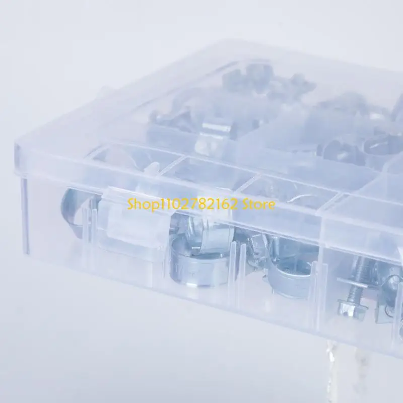 547B Screw Adjustable Line Clip Set, 120 Piece Mini Hose Clips with Size Labeled Storage Case for Slim Hose Service and Repair