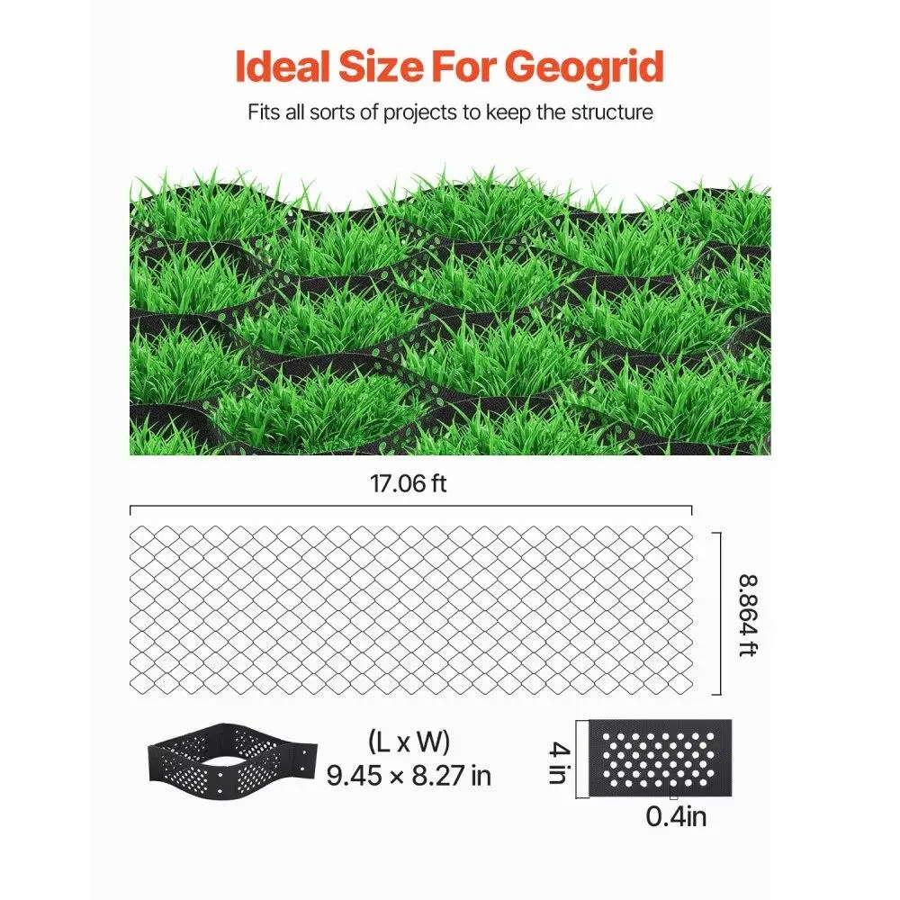 4-Inch Durable Geogrid for Driveway Landscape Soil Stabilization Essential Geotextile Home Improvement Earthwork Product