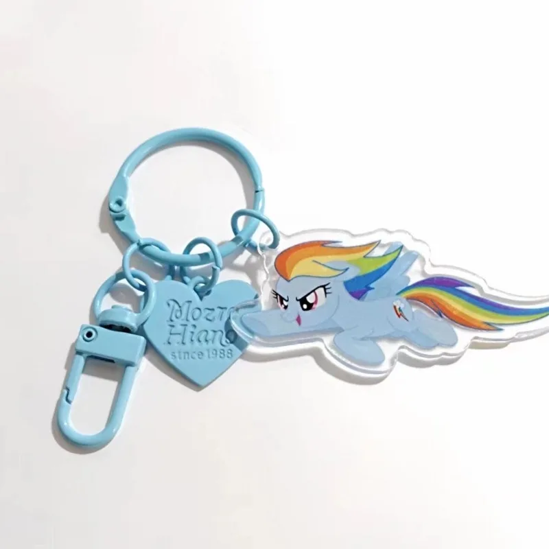 My Little Pony Applejack Ziyue Cartoon Anime Keychain Acrylic Bag Car Key Exquisite and Versatile Girly Heart Decoration Pendant